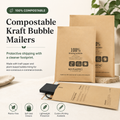 Compostable Kraft Bubble Mailer Bags | Eco-Friendly Shipping Envelopes