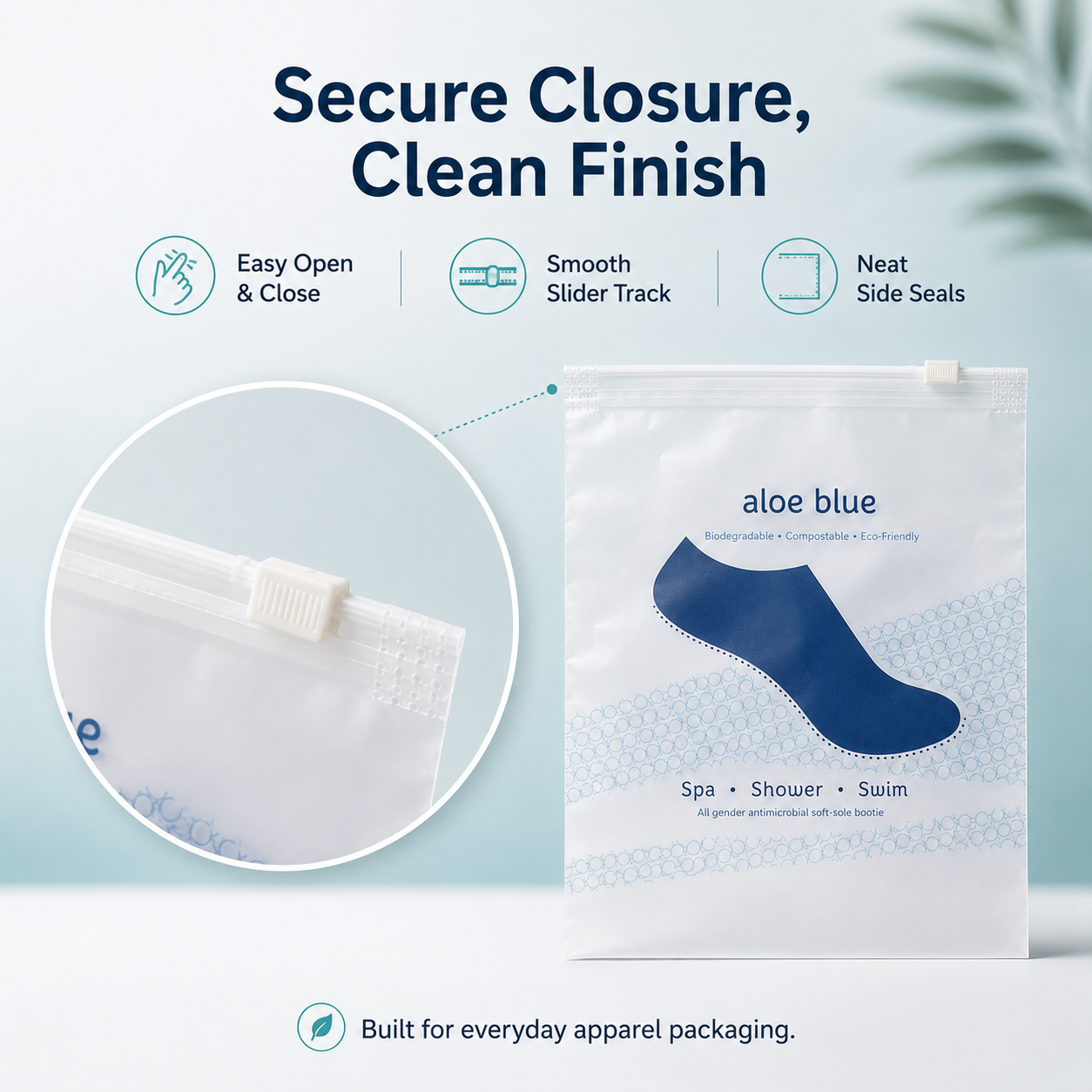 Compostable Frosted Zip Lock Mailer Bags, Sample Order | Eco-Friendly Apparel Packaging