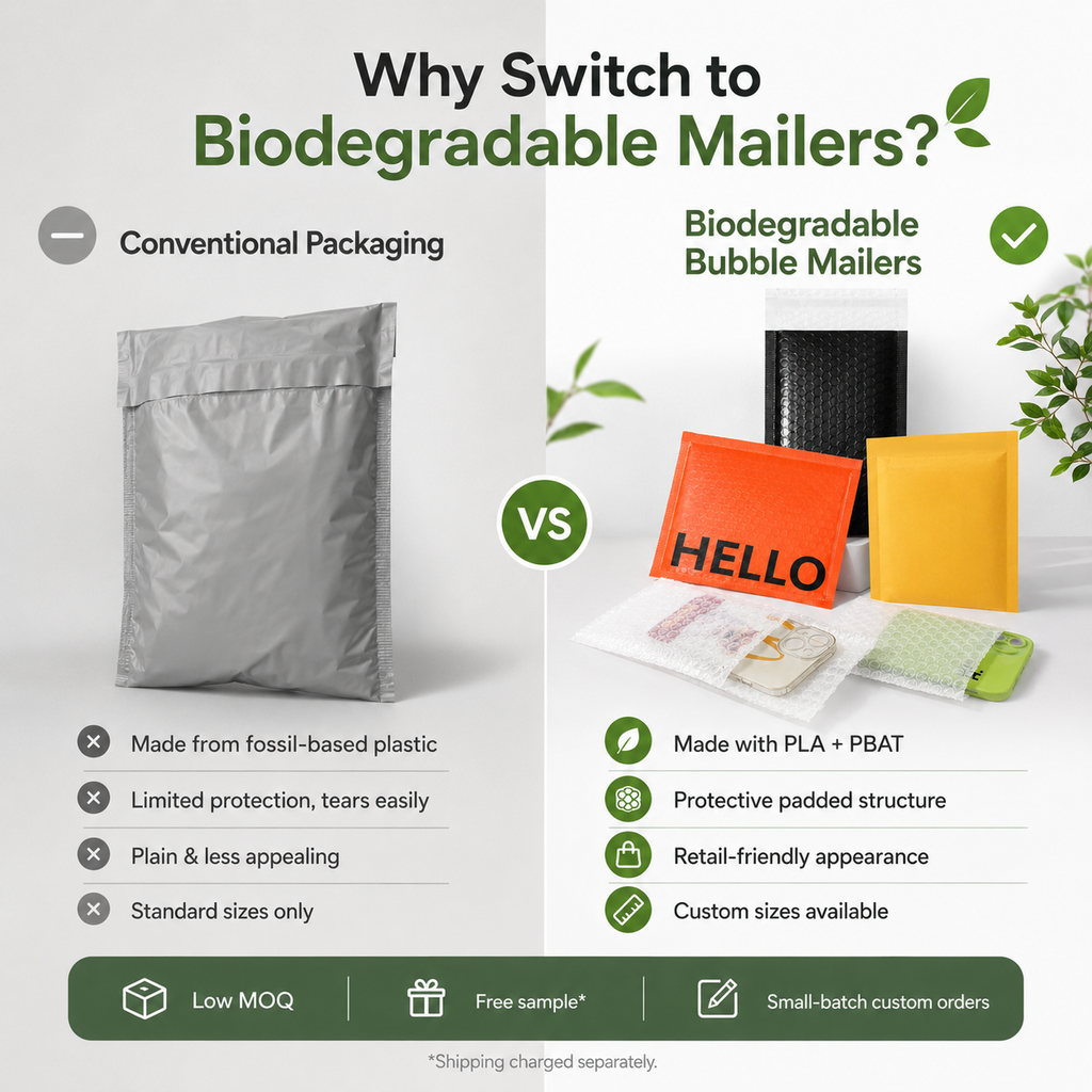 Custom Biodegradable Padded Mailers for E-commerce Packaging