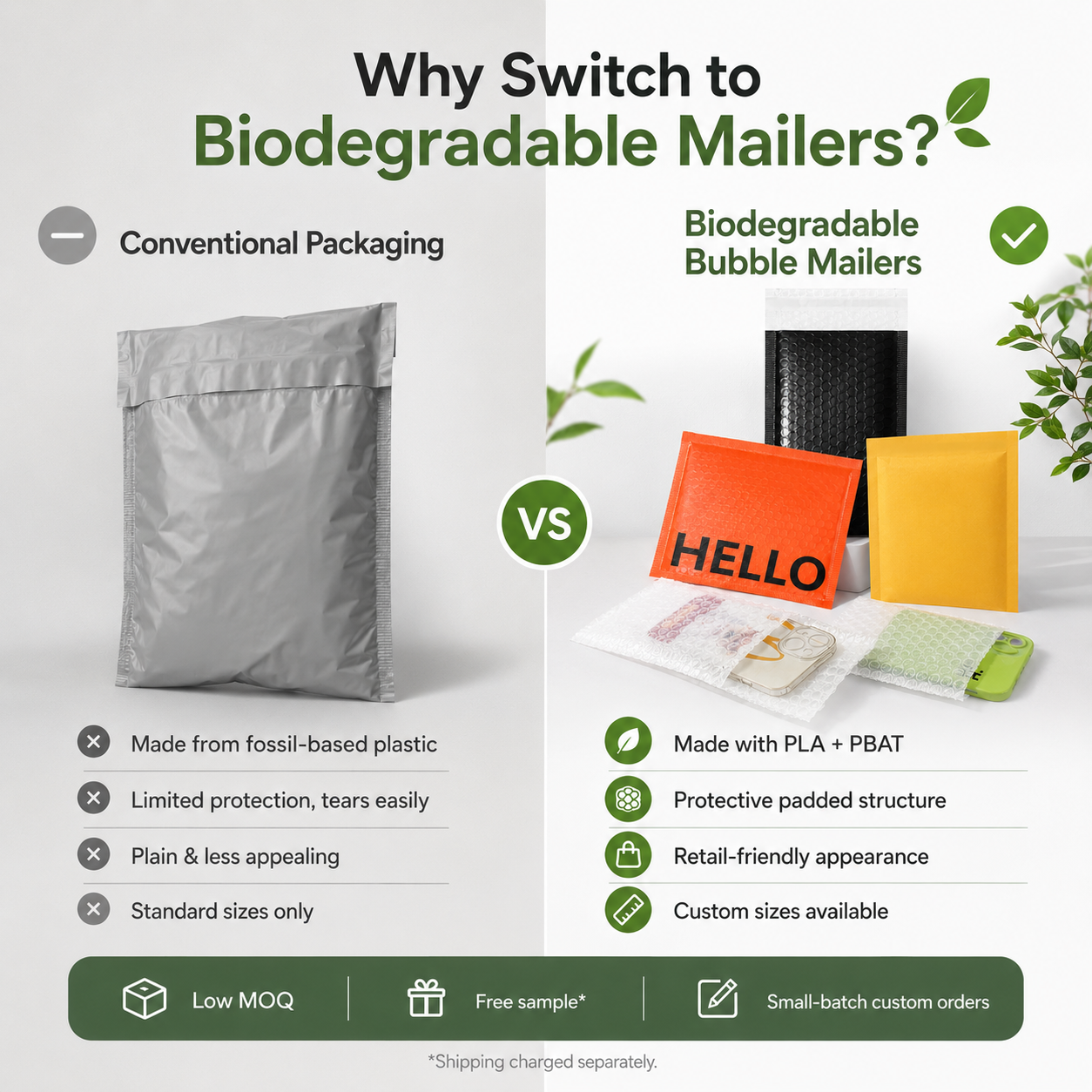 Custom Biodegradable Padded Mailers for E-commerce Packaging