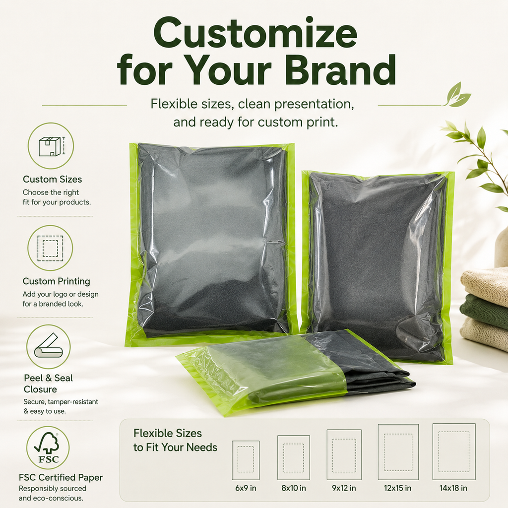 Plastic-Free Glassine Apparel Packaging Bags