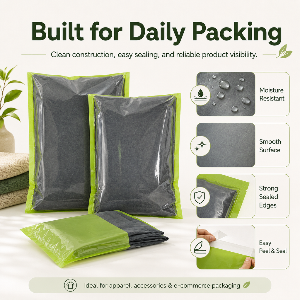 Plastic-Free Glassine Apparel Packaging Bags