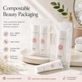 Compostable Clear Beauty Packaging Bags | PLA PBAT Skincare & Cosmetic Bags