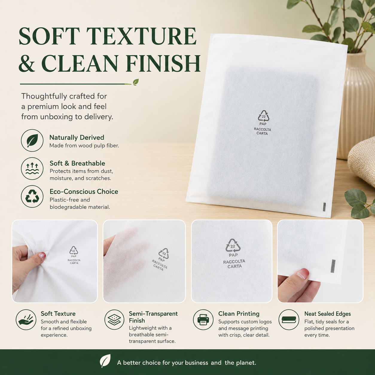 Degradable Wood Pulp Non-Woven Bags | Eco Packaging for Electronics, Chargers & Cables