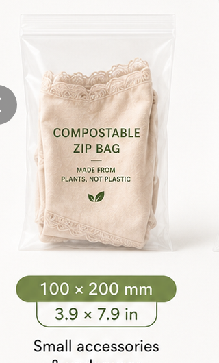 PLA + PBAT Biodegradable Clear Zip Bags