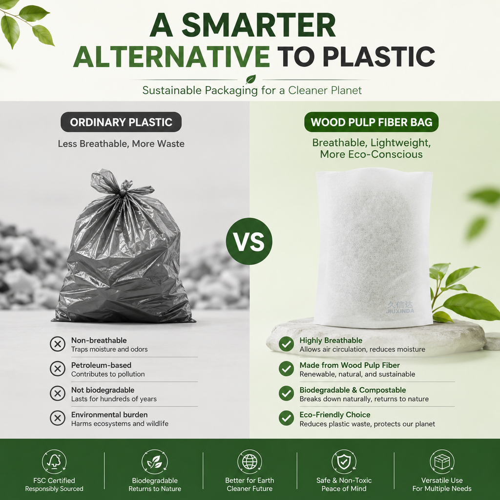 Biodegradable Wood Pulp Fiber Bags | Eco Packaging for Computer Mouse & Electronics