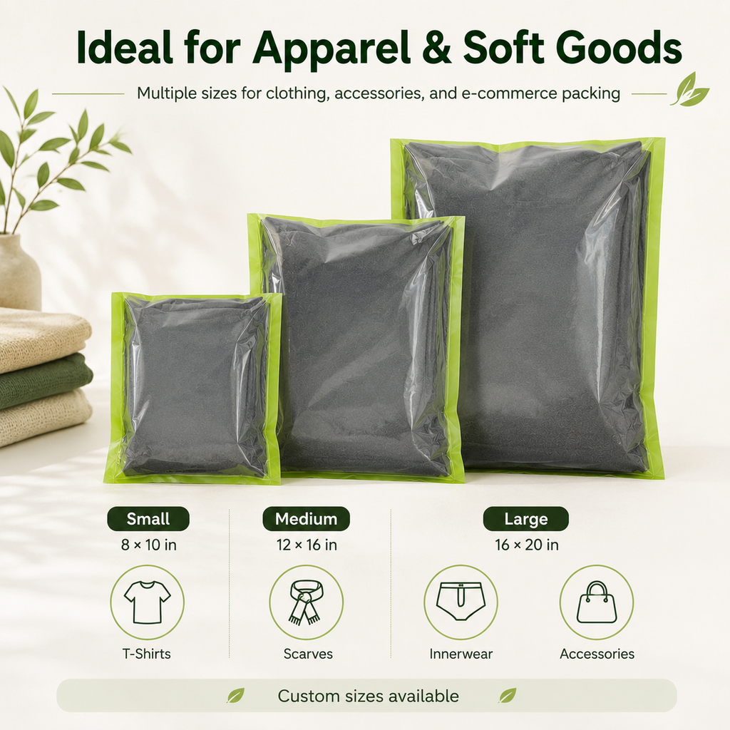 Plastic-Free Glassine Apparel Packaging Bags