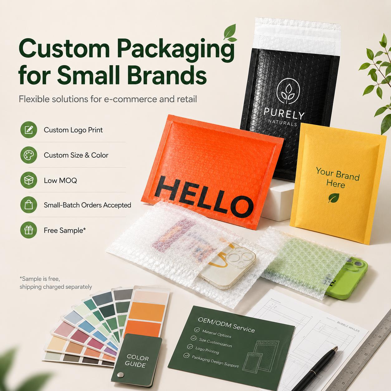 Custom Biodegradable Padded Mailers for E-commerce Packaging