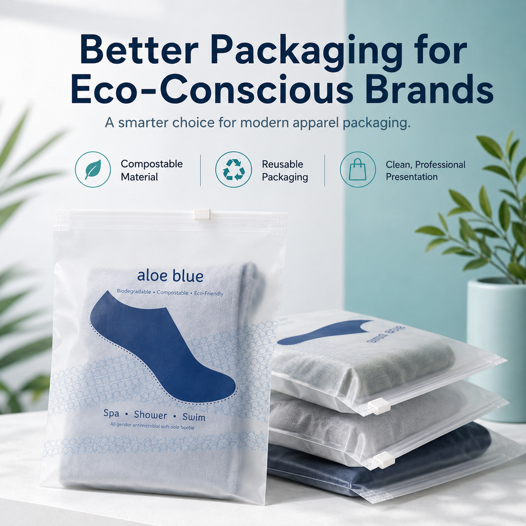 Compostable Frosted Zip Lock Mailer Bags, Sample Order | Eco-Friendly Apparel Packaging