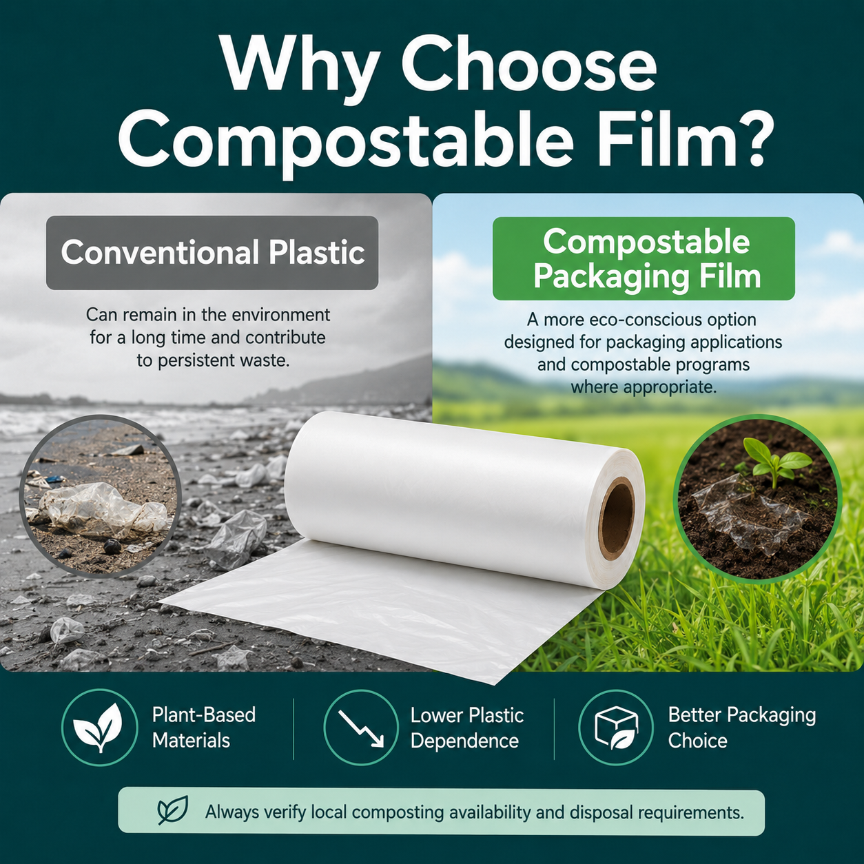 Compostable Shrink Film | PLA+PBAT Biodegradable Packaging Wrap for Retail & Shipping