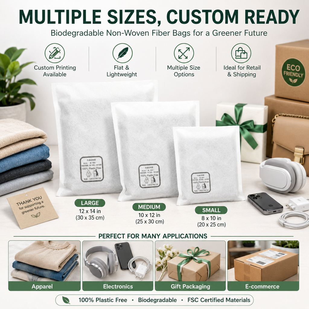 Degradable Plant Fiber Non-Woven Bags | Plastic-Free Eco Packaging for Apparel & Gifts