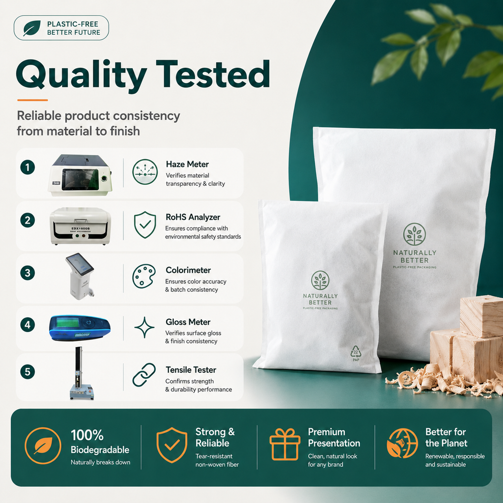 Fully Compostable Wood Pulp Non-Woven Packaging Mailer Bags