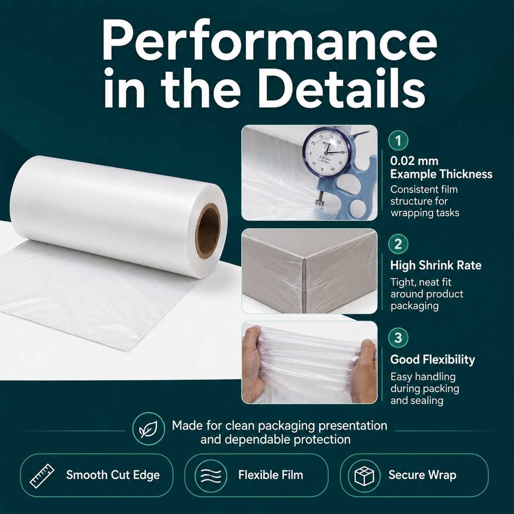 Compostable Shrink Film | PLA+PBAT Biodegradable Packaging Wrap for Retail & Shipping