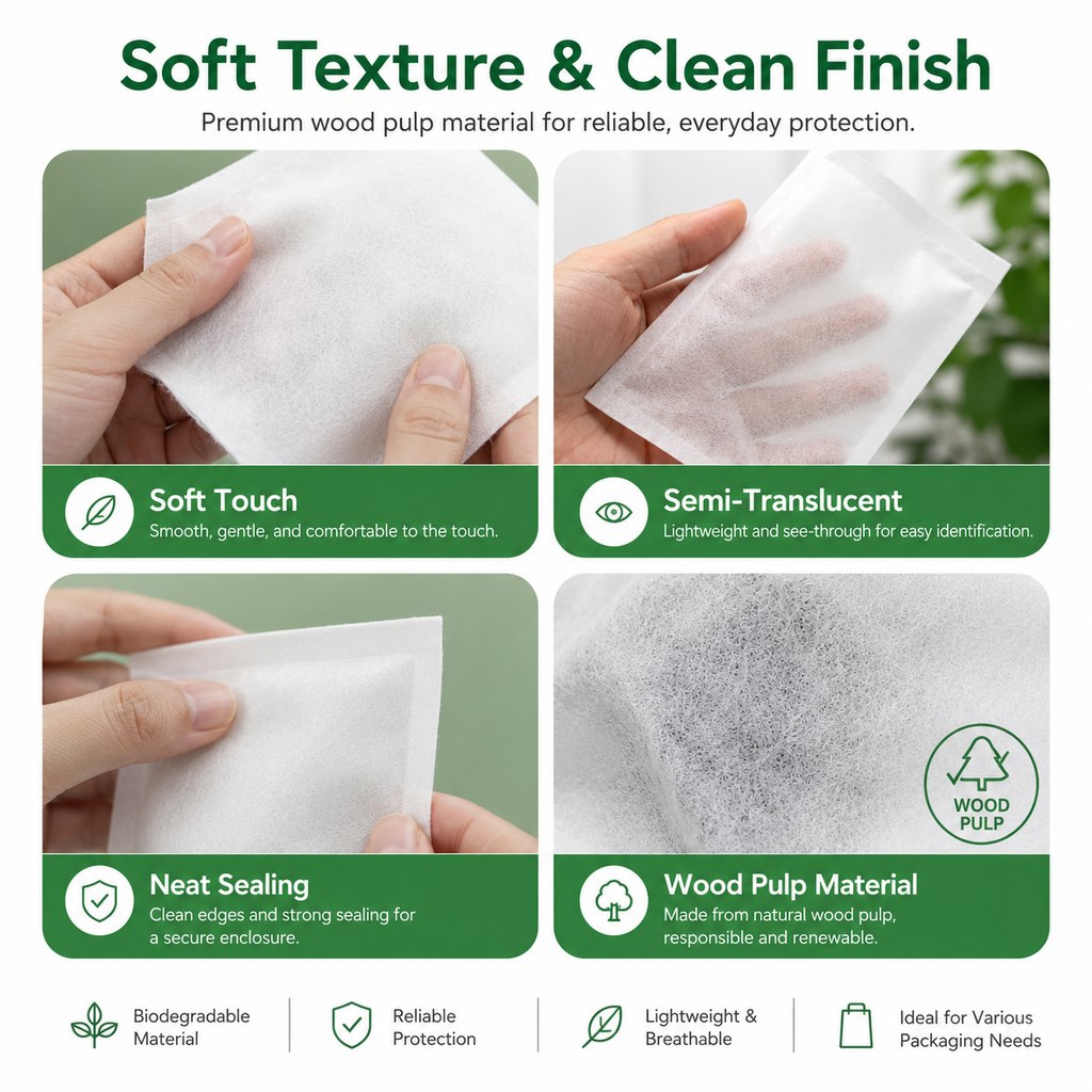 Biodegradable Wood Pulp Fiber Bags | Eco Packaging for Computer Mouse & Electronics