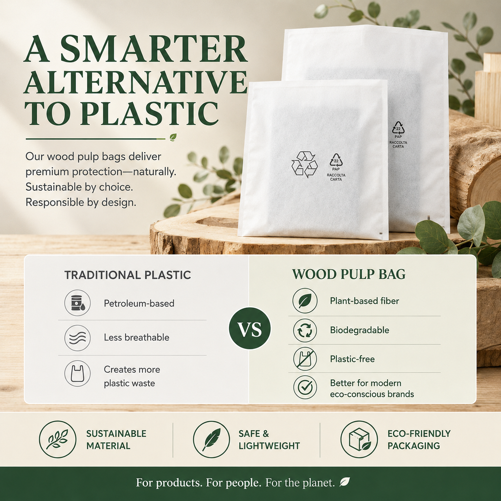 Degradable Wood Pulp Non-Woven Bags | Eco Packaging for Electronics, Chargers & Cables