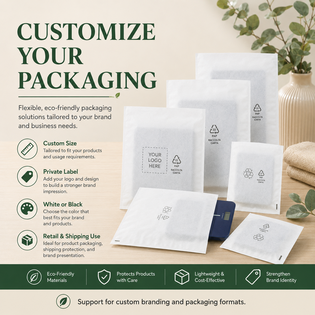 Degradable Wood Pulp Non-Woven Bags | Eco Packaging for Electronics, Chargers & Cables