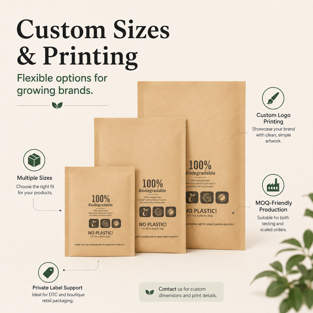 Compostable Kraft Bubble Mailer Bags | Eco-Friendly Shipping Envelopes