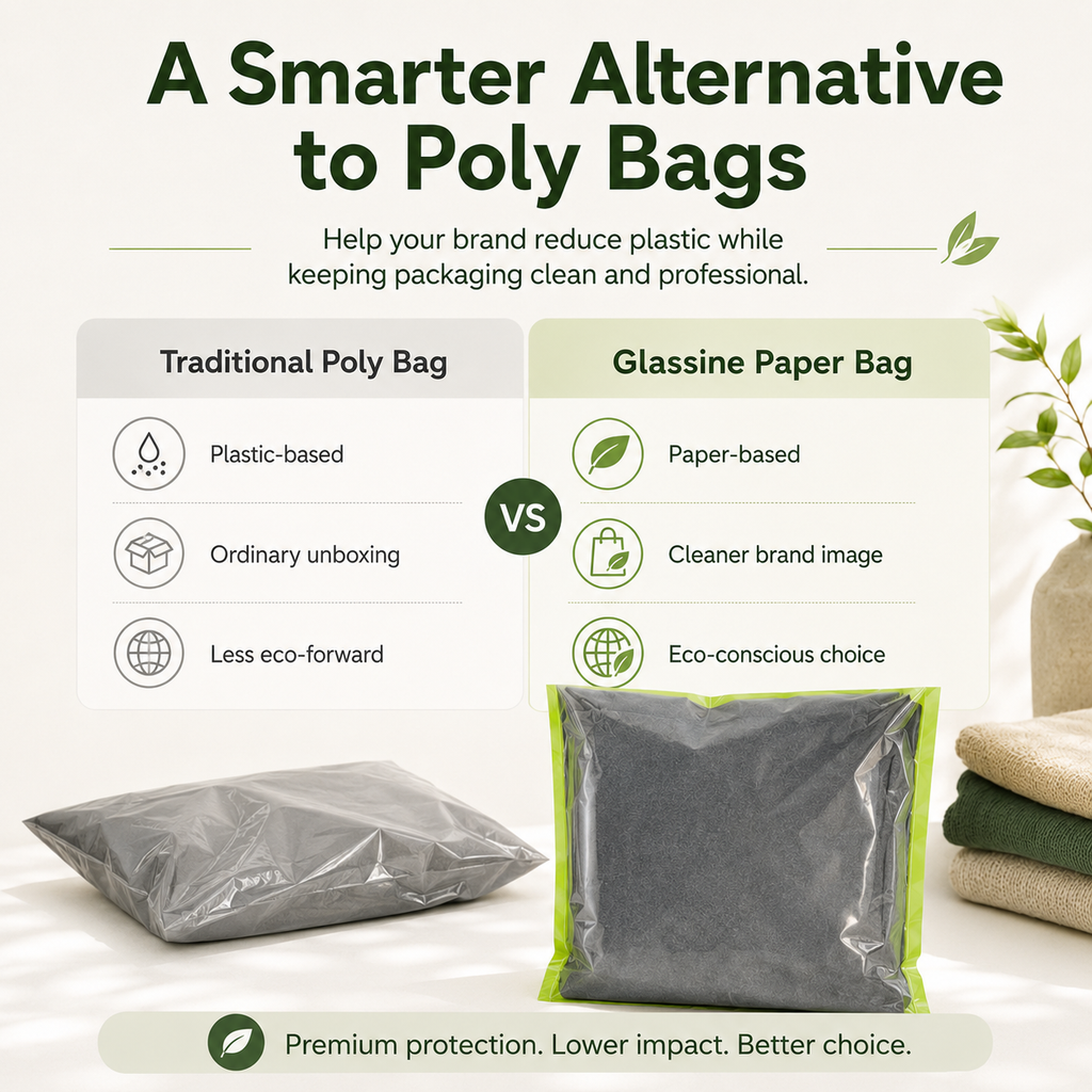 Plastic-Free Glassine Apparel Packaging Bags